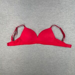 Victoria's Secret PINK Push Up Bra Women 36C Red Wear Everywhere Wireless